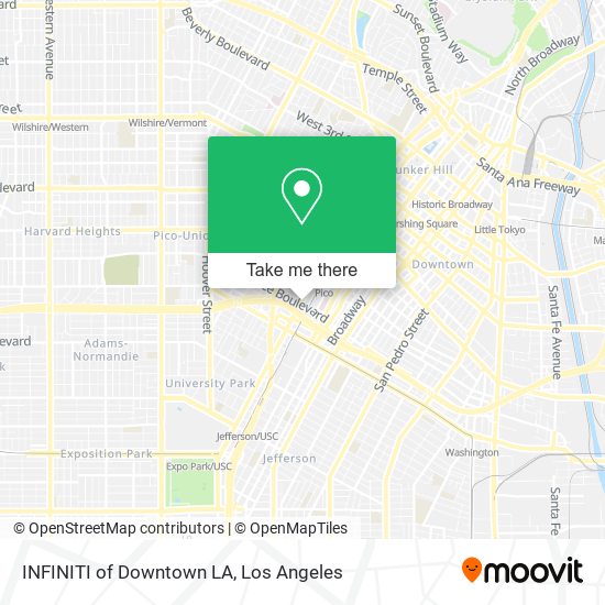 INFINITI of Downtown LA map