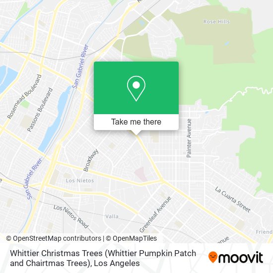 Mapa de Whittier Christmas Trees (Whittier Pumpkin Patch and Chairtmas Trees)