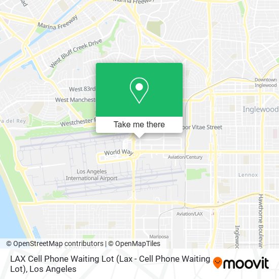 LAX Cell Phone Waiting Lot map