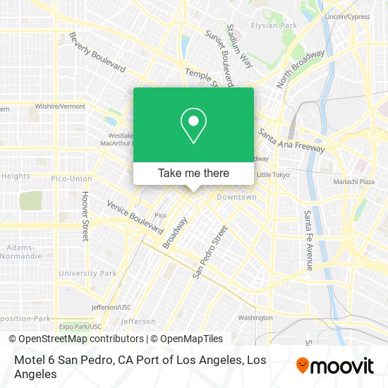 Mapa de Motel 6 San Pedro, CA Port of Los Angeles