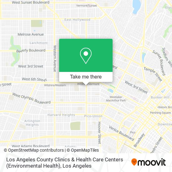 Mapa de Los Angeles County Clinics & Health Care Centers (Environmental Health)
