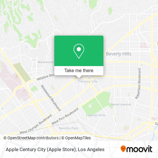 Mapa de Apple Century City (Apple Store)