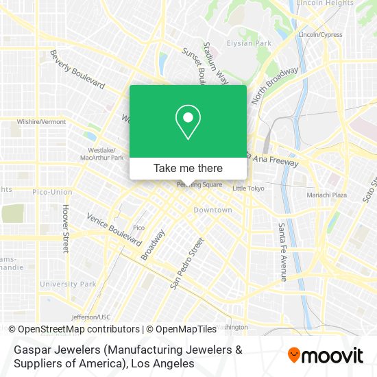 Mapa de Gaspar Jewelers (Manufacturing Jewelers & Suppliers of America)