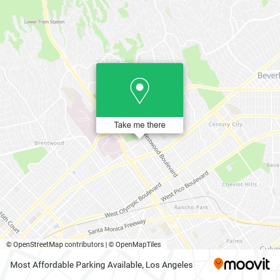 Mapa de Most Affordable Parking Available