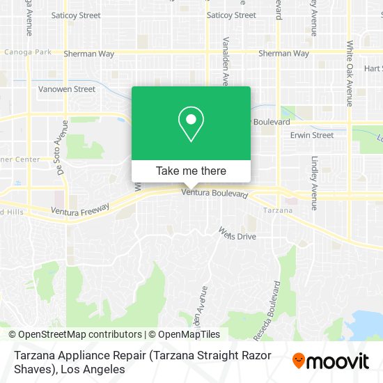 Tarzana Appliance Repair (Tarzana Straight Razor Shaves) map