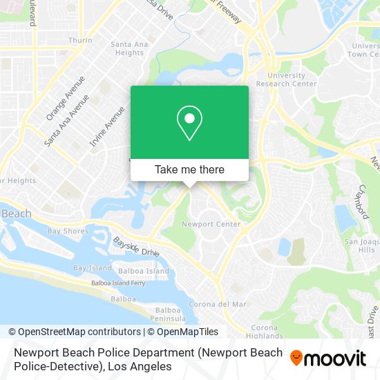 Mapa de Newport Beach Police Department