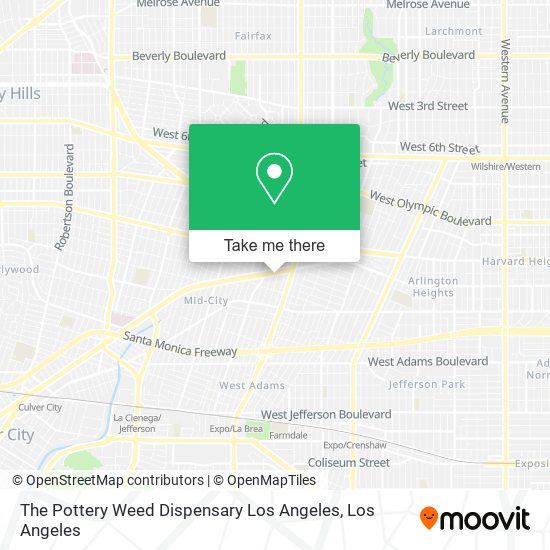 The Pottery Weed Dispensary Los Angeles map