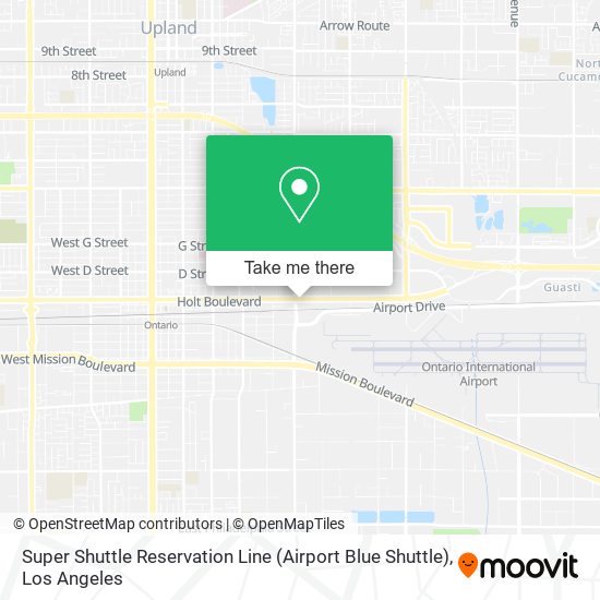 Mapa de Super Shuttle Reservation Line (Airport Blue Shuttle)