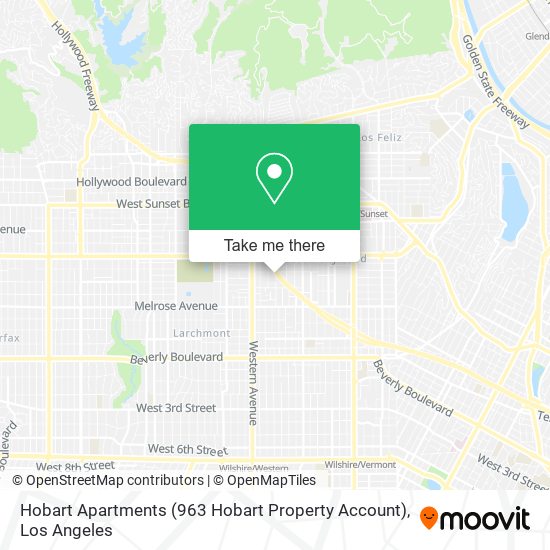 Mapa de Hobart Apartments (963 Hobart Property Account)