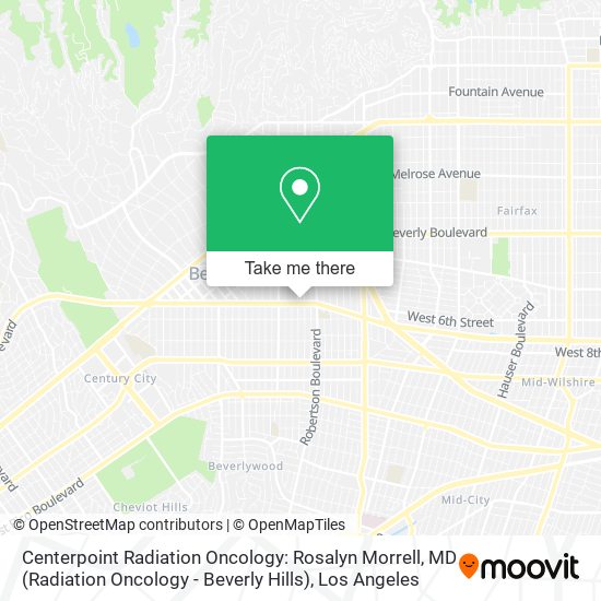 Mapa de Centerpoint Radiation Oncology: Rosalyn Morrell, MD (Radiation Oncology - Beverly Hills)