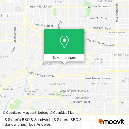 Mapa de 3 Sister's BBQ & Sandwich (3 Sisters BBQ & Sandwiches)