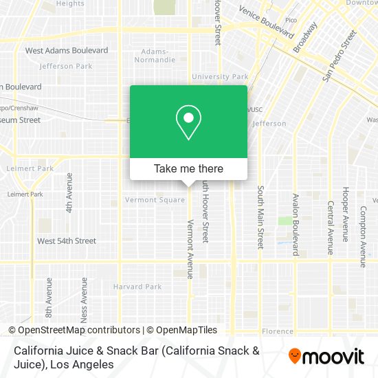 Mapa de California Juice & Snack Bar
