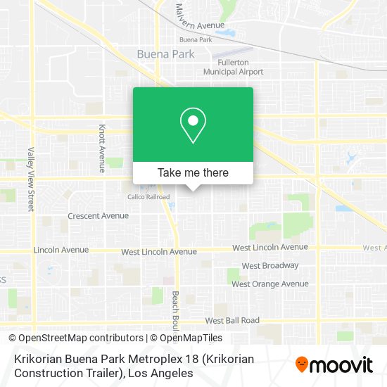Krikorian Buena Park Metroplex 18 (Krikorian Construction Trailer) map