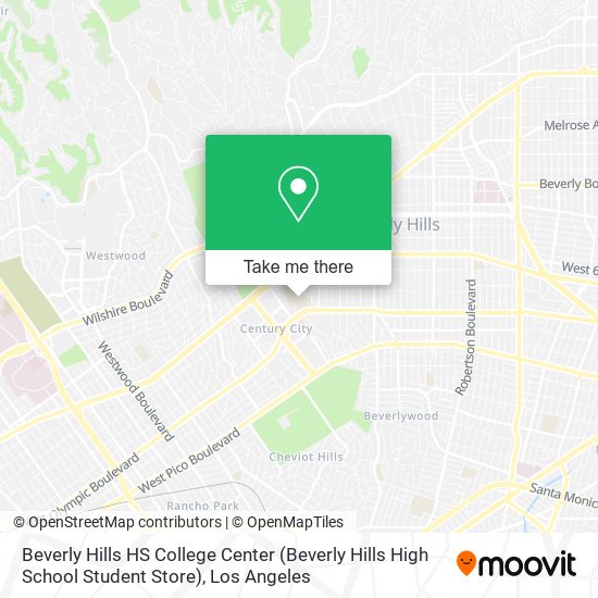 Mapa de Beverly Hills HS College Center (Beverly Hills High School Student Store)