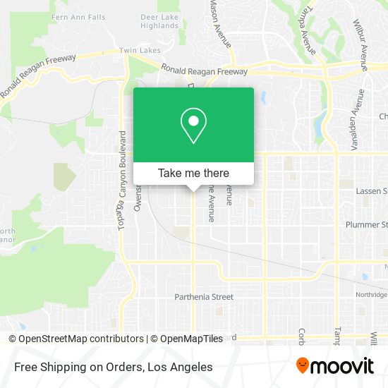 Free Shipping on Orders map