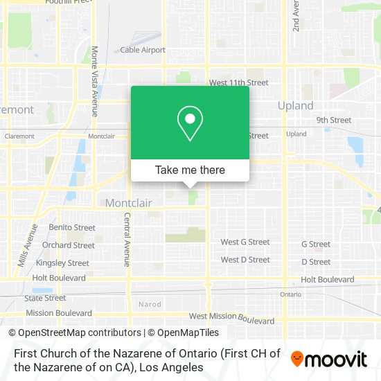 Mapa de First Church of the Nazarene of Ontario (First CH of the Nazarene of on CA)