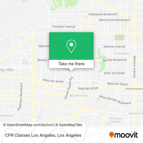 Mapa de CPR Classes Los Angeles