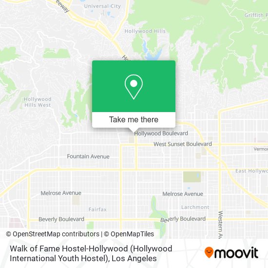 Walk of Fame Hostel-Hollywood (Hollywood International Youth Hostel) map