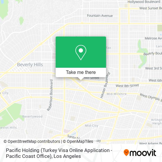 Mapa de Pacific Holding (Turkey Visa Online Application - Pacific Coast Office)