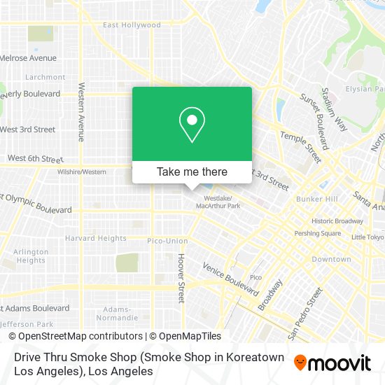 Mapa de Drive Thru Smoke Shop (Smoke Shop in Koreatown Los Angeles)