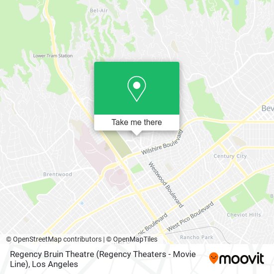 Mapa de Regency Bruin Theatre (Regency Theaters - Movie Line)