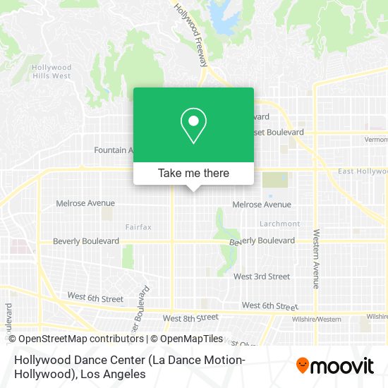 Mapa de Hollywood Dance Center (La Dance Motion-Hollywood)