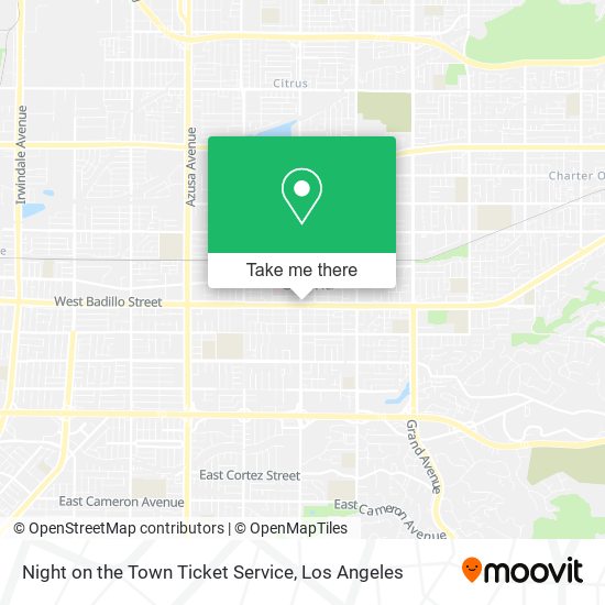 Night on the Town Ticket Service map