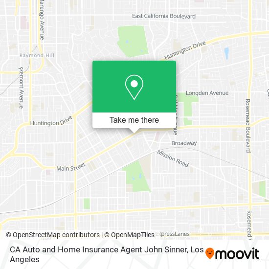 CA Auto and Home Insurance Agent John Sinner map