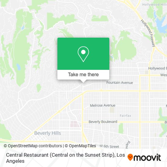 Central Restaurant (Central on the Sunset Strip) map