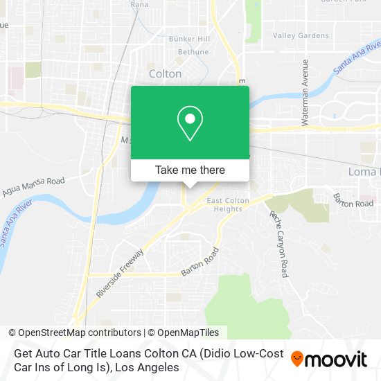 Get Auto Car Title Loans Colton CA (Didio Low-Cost Car Ins of Long Is) map