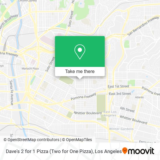 Dave's 2 for 1 Pizza (Two for One Pizza) map