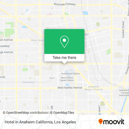 Mapa de Hotel in Anaheim California