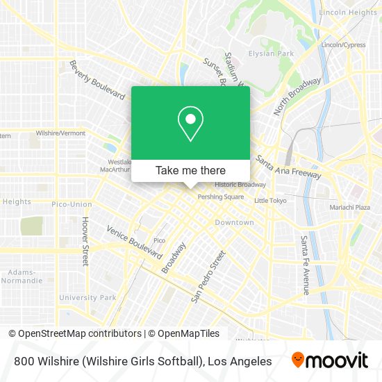 Mapa de 800 Wilshire (Wilshire Girls Softball)