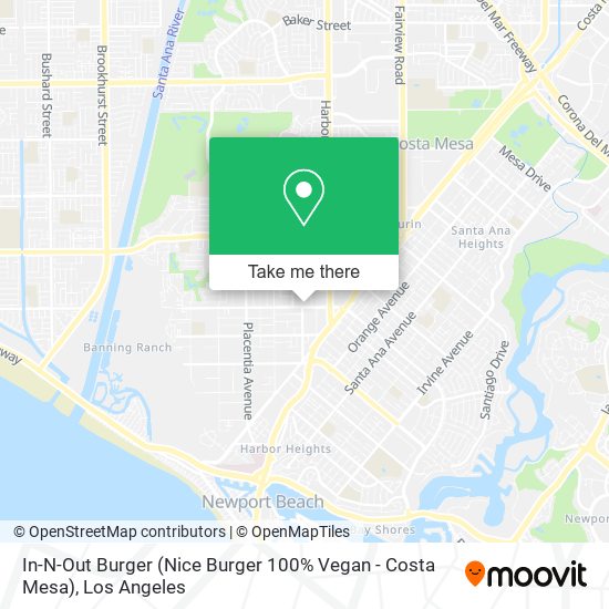 In-N-Out Burger (Nice Burger 100% Vegan - Costa Mesa) map