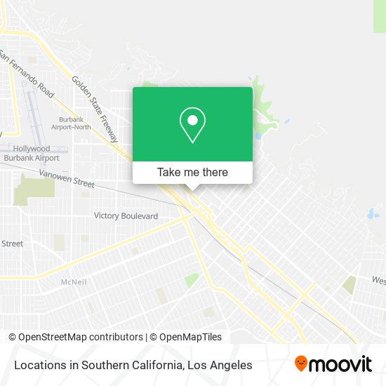 Mapa de Locations in Southern California