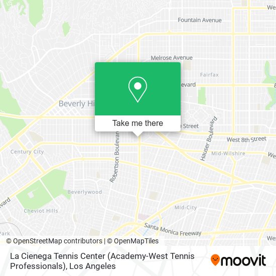 Mapa de La Cienega Tennis Center (Academy-West Tennis Professionals)