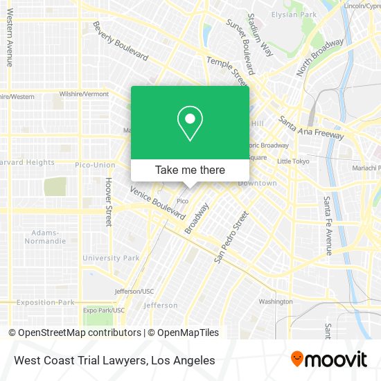 West Coast Trial Lawyers map