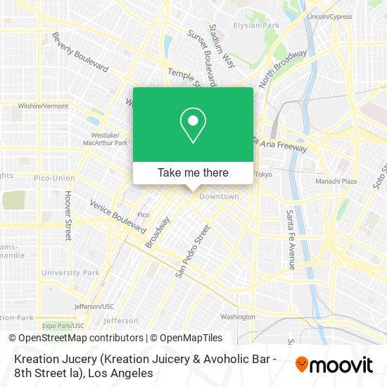 Mapa de Kreation Jucery (Kreation Juicery & Avoholic Bar - 8th Street la)
