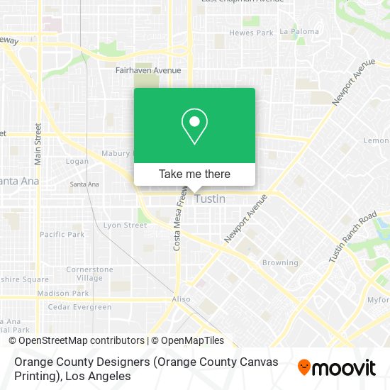 Mapa de Orange County Designers (Orange County Canvas Printing)