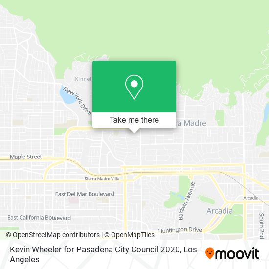 Mapa de Kevin Wheeler for Pasadena City Council 2020