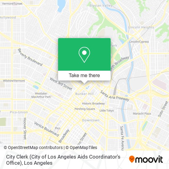 City Clerk (City of Los Angeles Aids Coordinator's Office) map