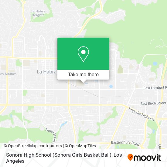 Mapa de Sonora High School (Sonora Girls Basket Ball)