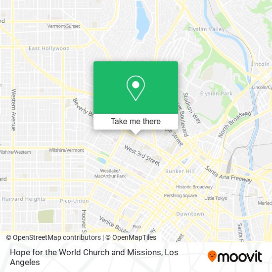 Mapa de Hope for the World Church and Missions