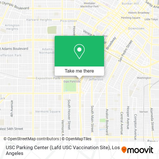 Mapa de USC Parking Center (Lafd USC Vaccination Site)