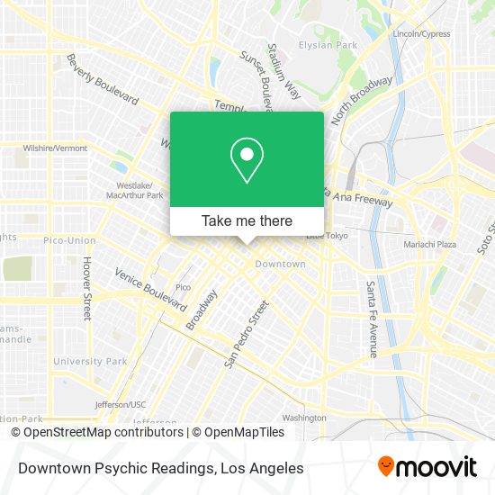 Downtown Psychic Readings map