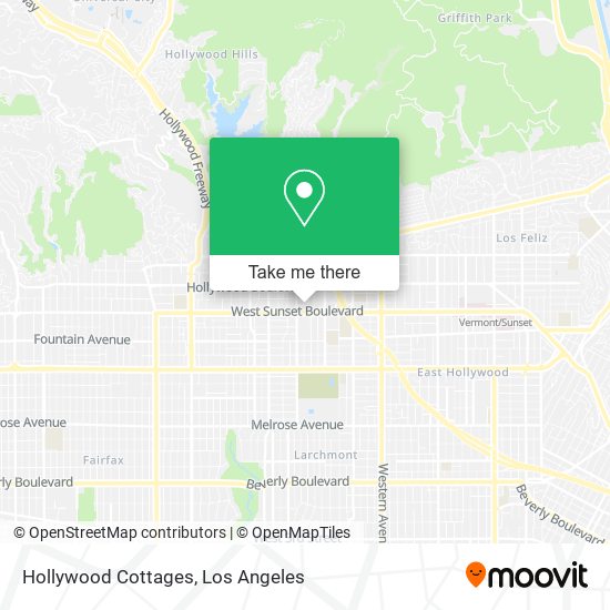 Mapa de Hollywood Cottages
