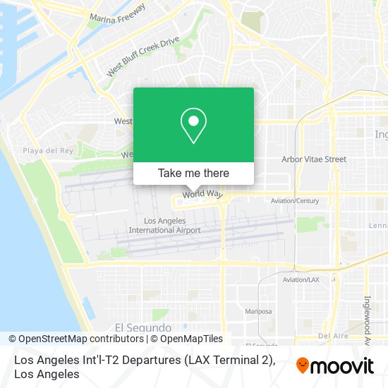 Mapa de Los Angeles Int'l-T2 Departures (LAX Terminal 2)
