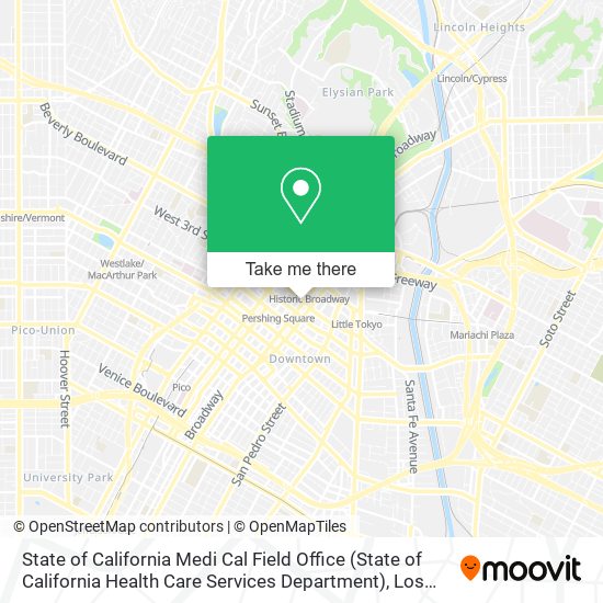 Mapa de State of California Medi Cal Field Office (State of California Health Care Services Department)