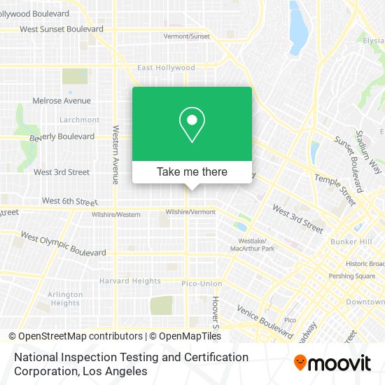 Mapa de National Inspection Testing and Certification Corporation