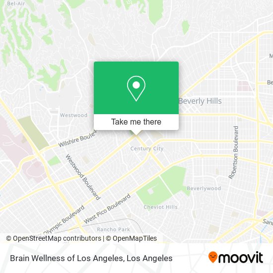 Brain Wellness of Los Angeles map